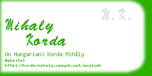 mihaly korda business card