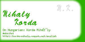 mihaly korda business card